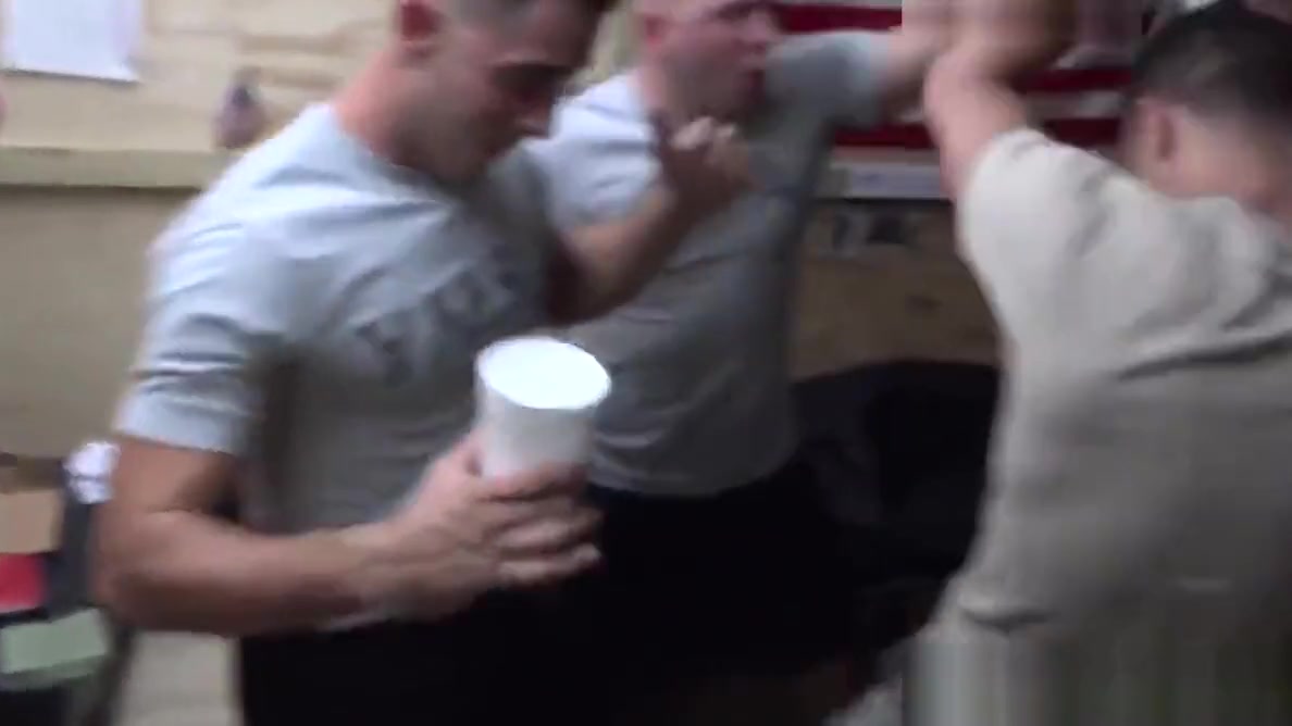 Military party hunk interracially drilled