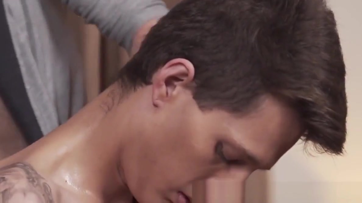 Tattooed twink massaged before handjob