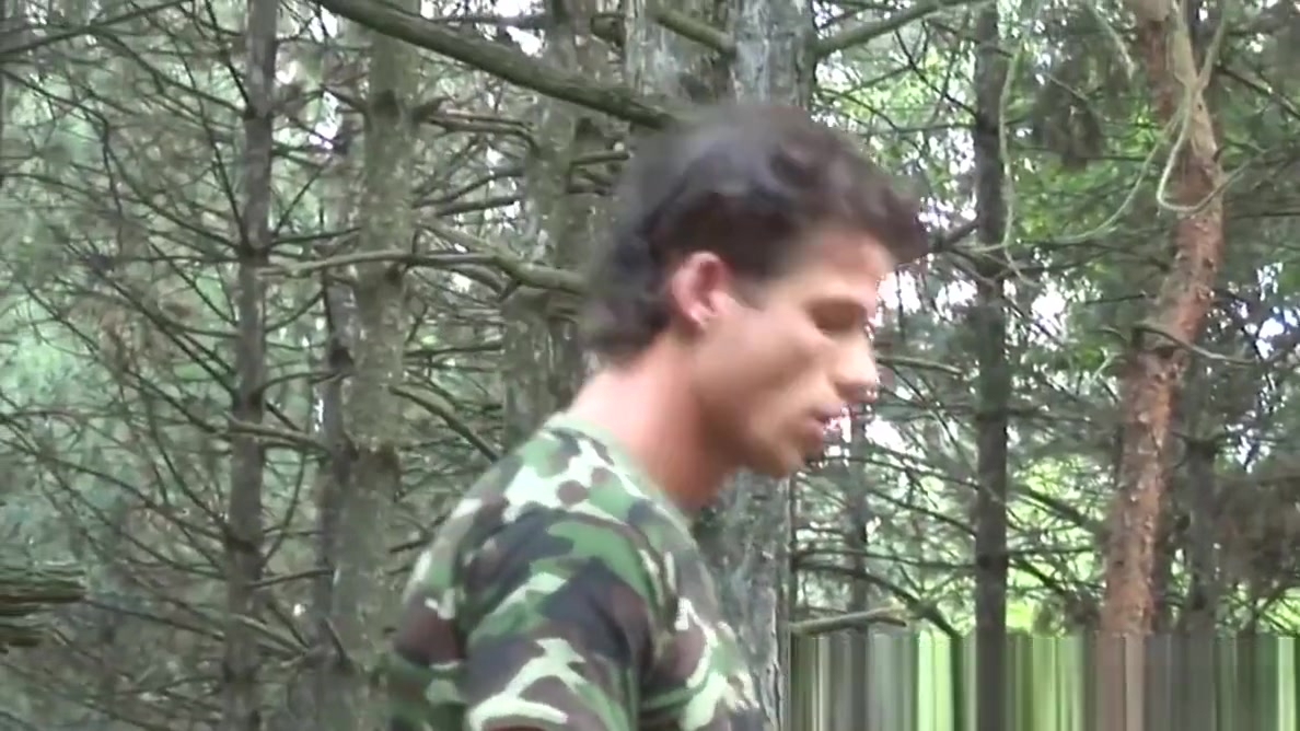 Army euro tugs before bareback in threesome