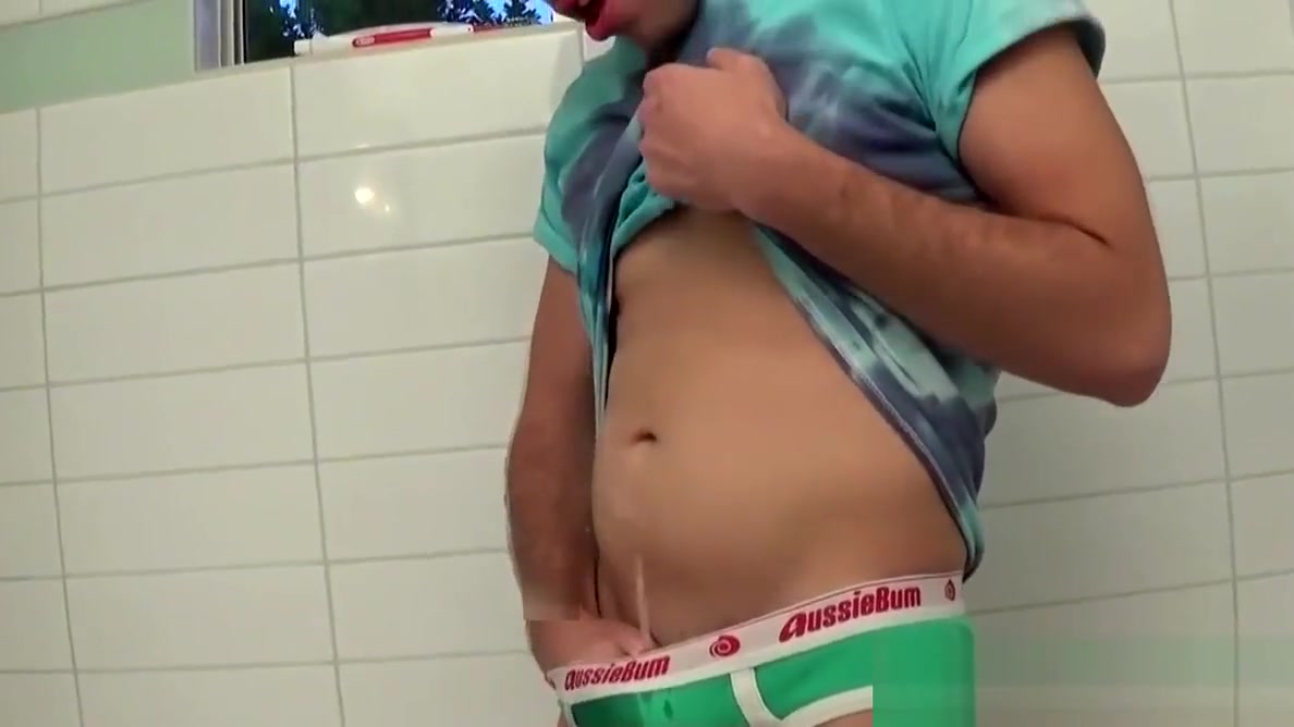 Young pervert Blake Stone gives himself a golden shower