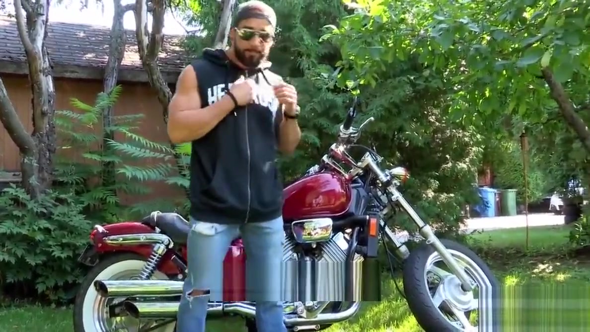 Maskurbate Hunky Biker Jerks Dick Outside