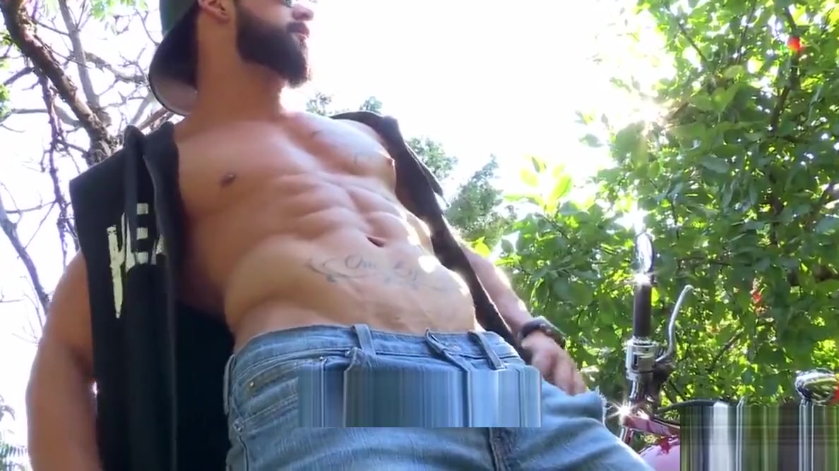 Maskurbate Hunky Biker Jerks Dick Outside