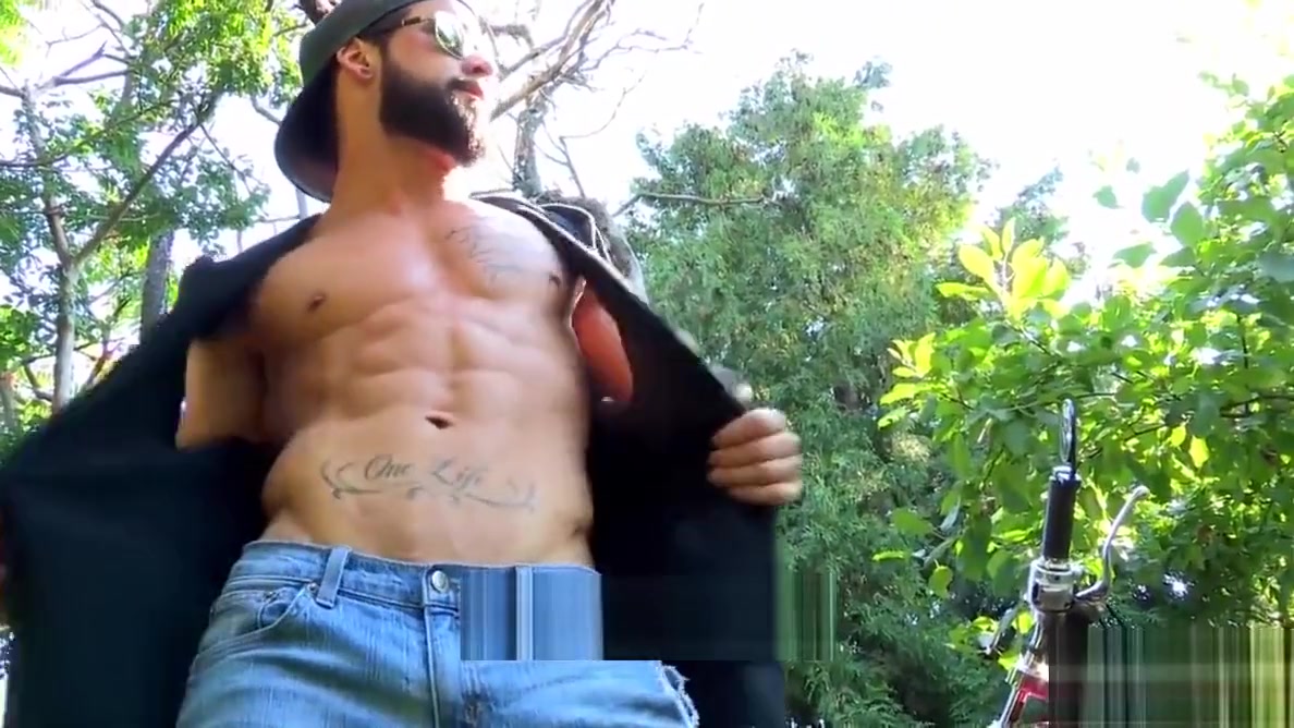 Maskurbate Hunky Biker Jerks Dick Outside