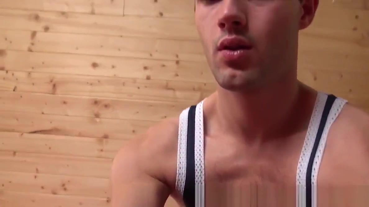 Masturbating twink sprays cum after massage