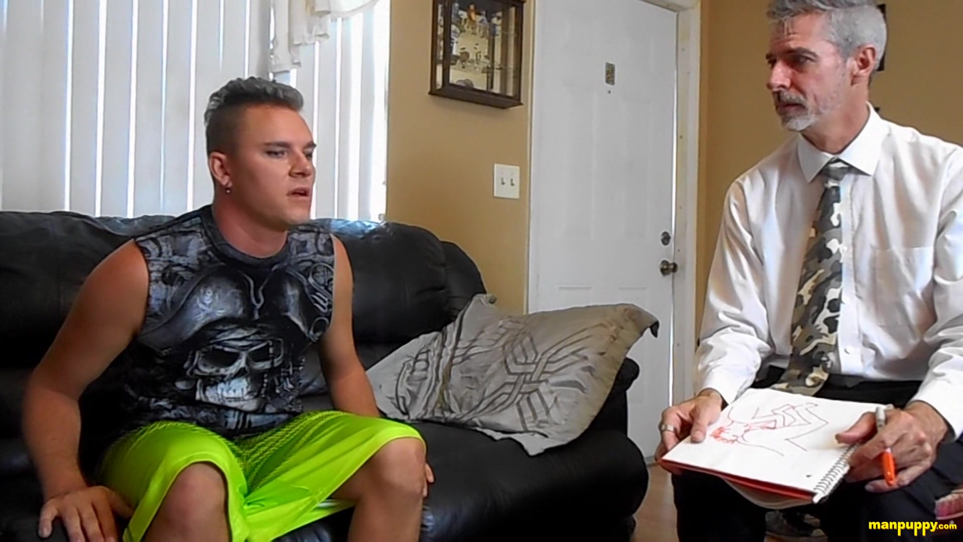 Creepy Therapist Pantsing & Ass Worship - Leo Blue & Richard Lennox
