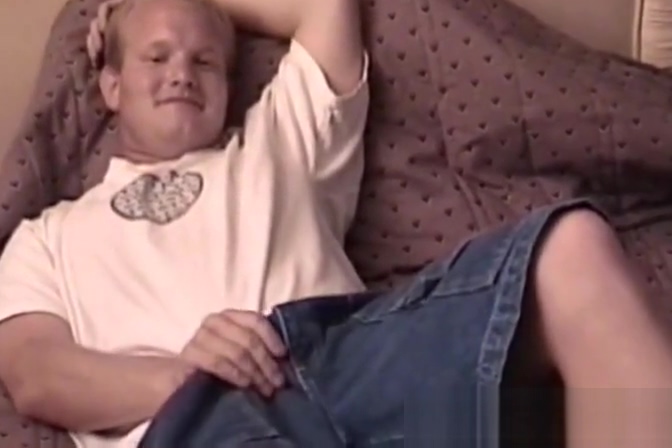 Kinky fat guy pleasures himself and unloads white chowder