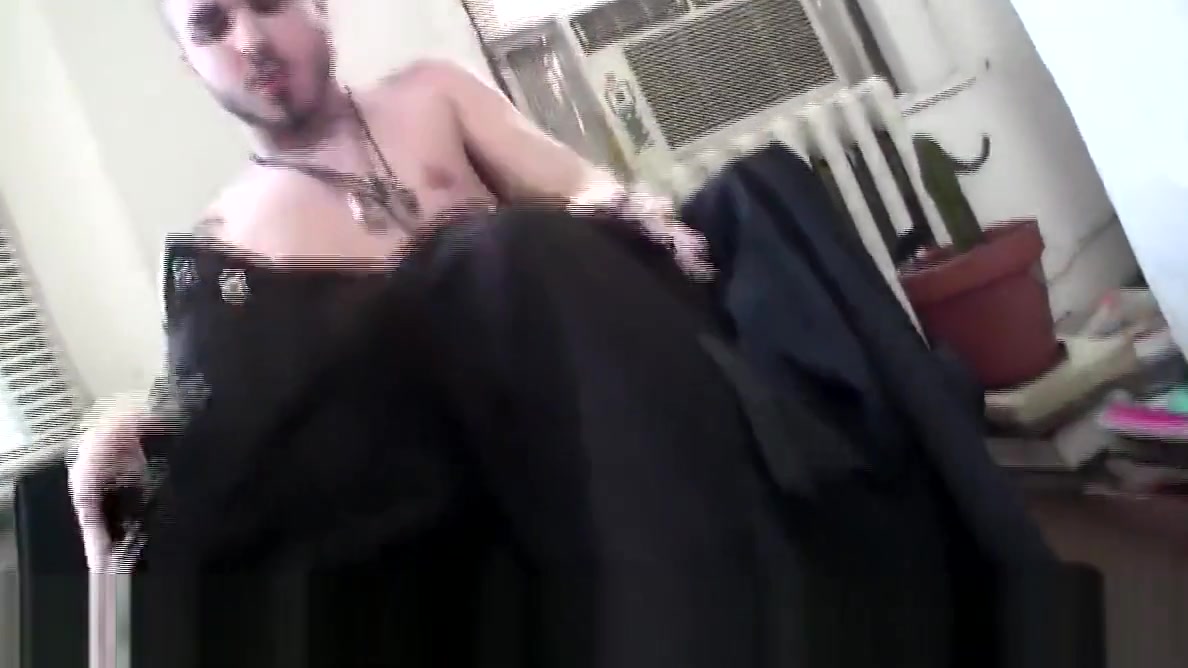 Kinky stud Jake grabs his massive prick and masturbates solo