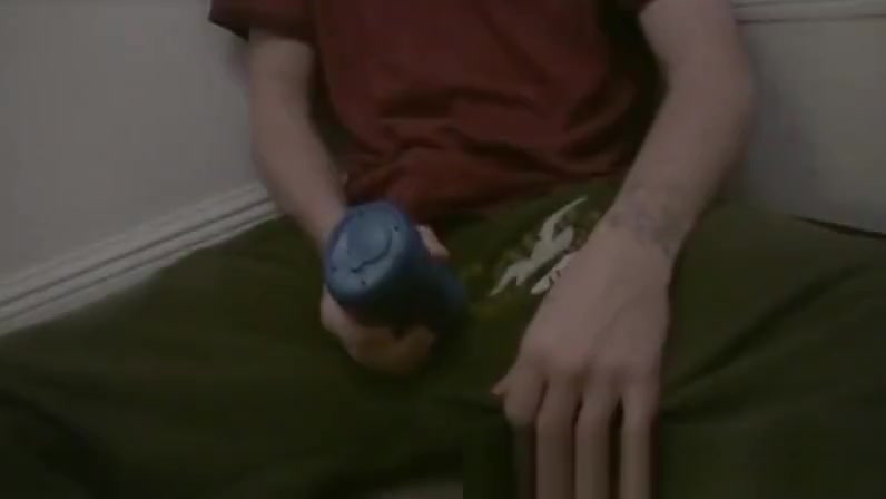 Kinky skater boi Kyle plays with a sex toy all alone