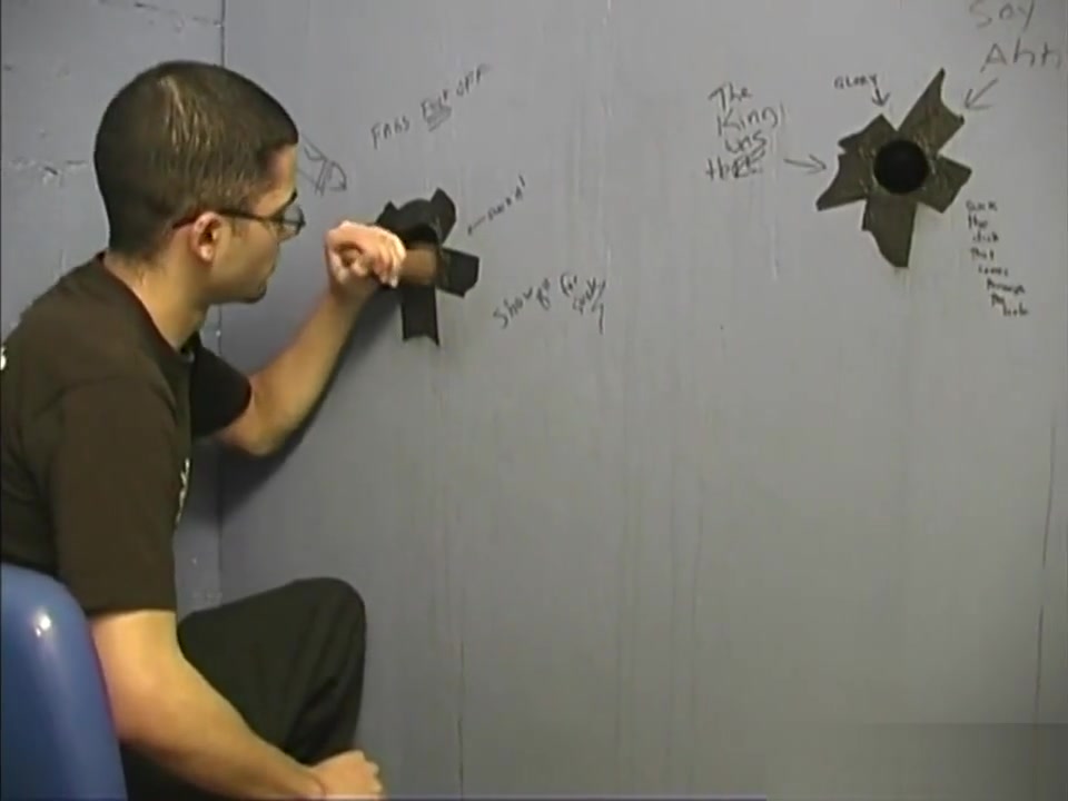 White guy sucking off black cocks at gloryhole