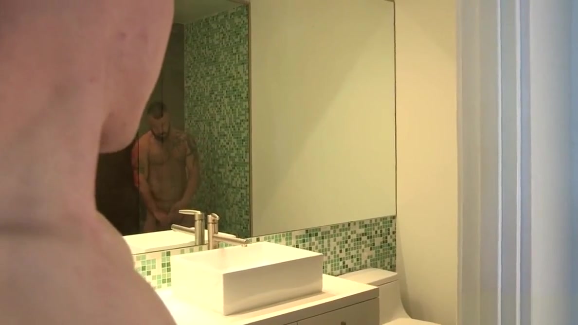 Cute Twink Watches Hairy Step daddy Shower and gets Hard