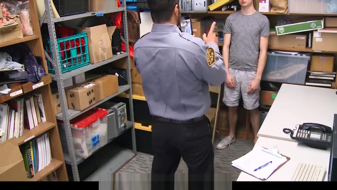 YoungPerps - Bearded Step daddy mall cop fucks straight boy shopl