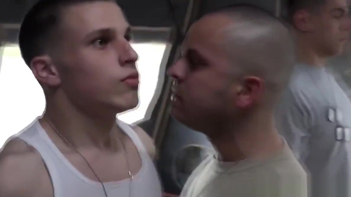 Military whiteboy barebacked outdoors w BBC