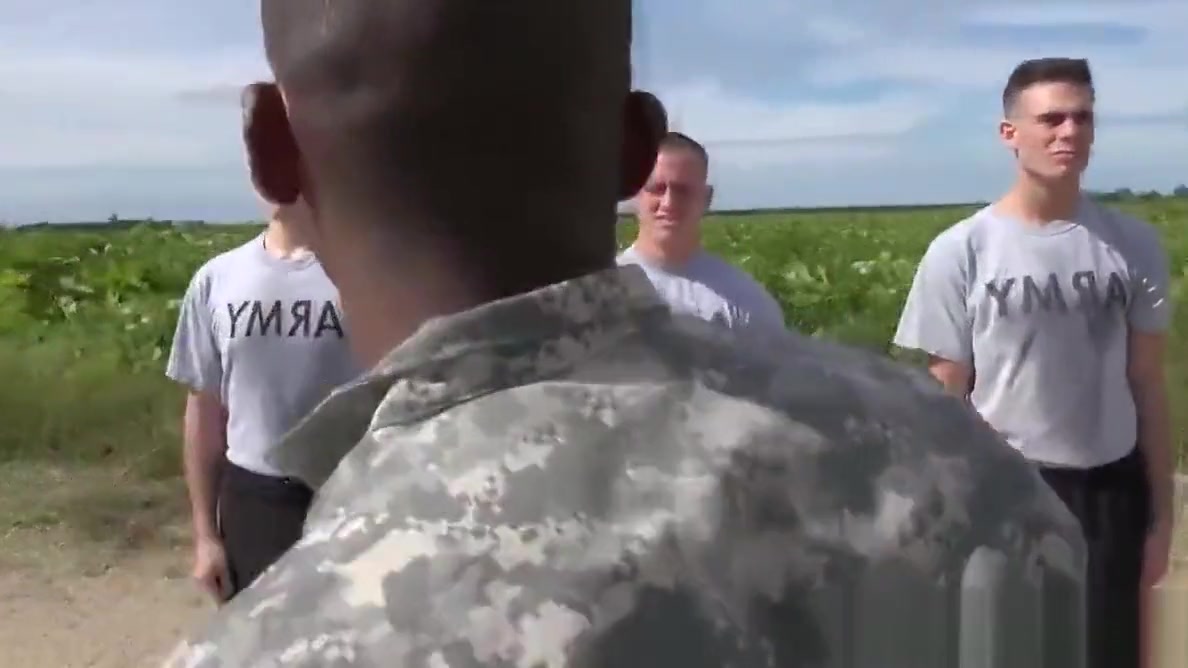 Military muscle hunks groupfucking outdoors