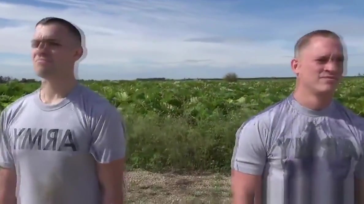 Military muscle hunks groupfucking outdoors