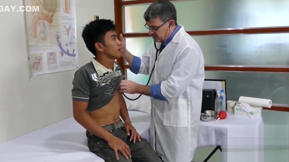 Young Asian barebacked during doctors appointment
