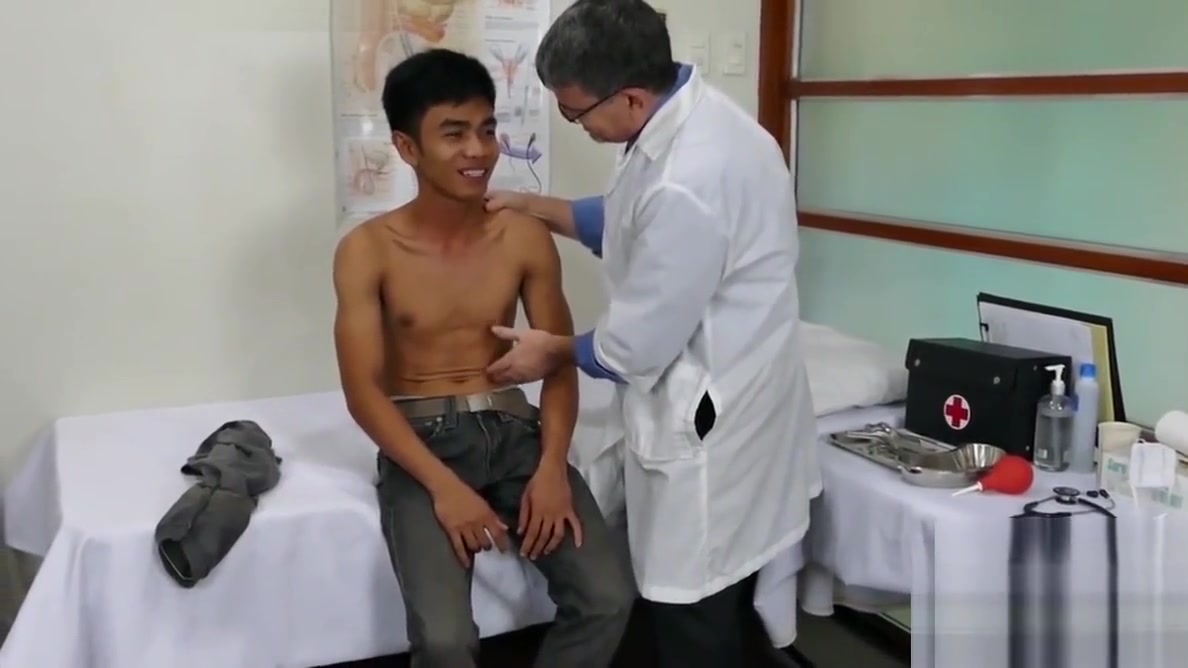 Young Asian barebacked during doctors appointment