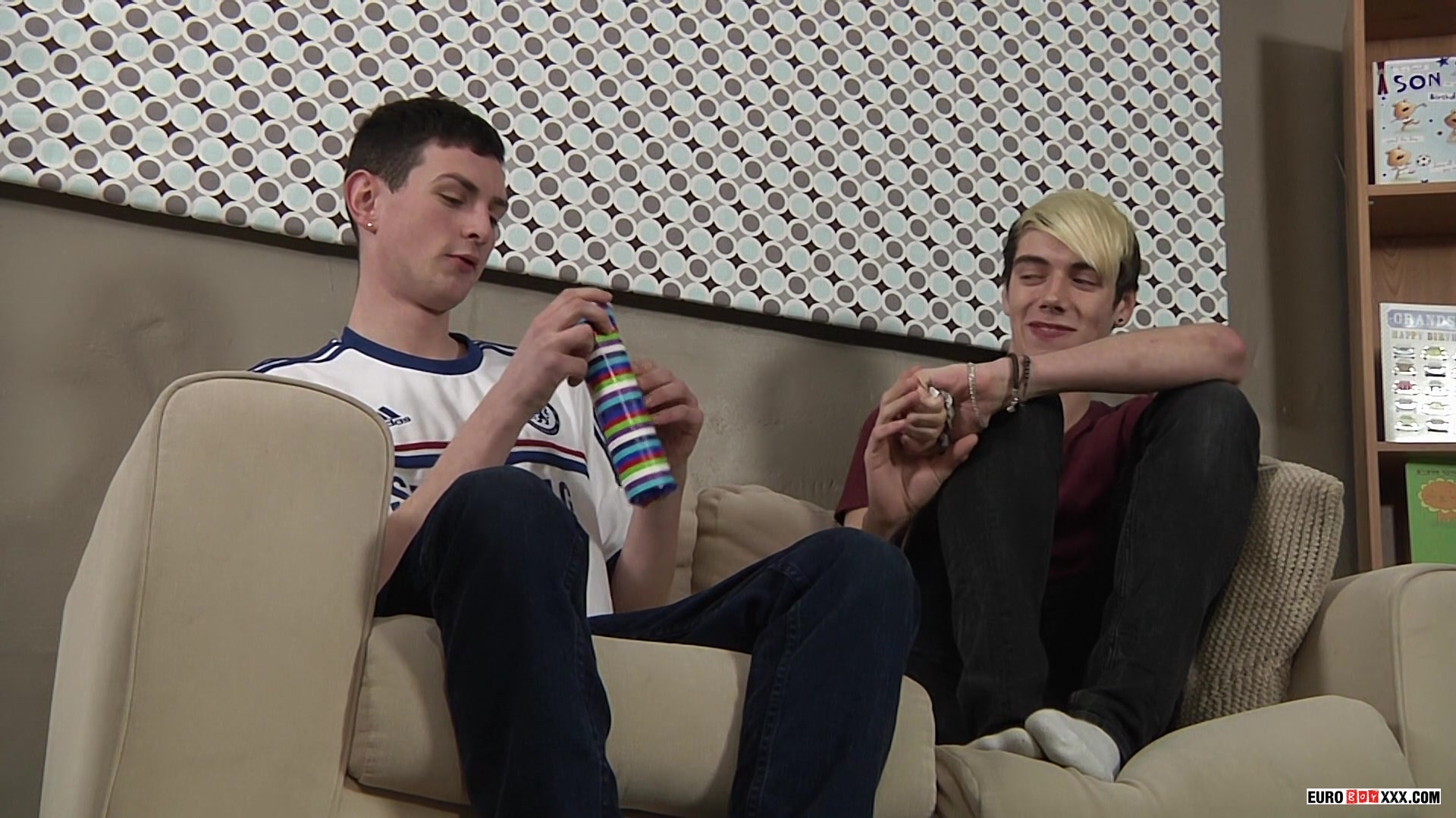 Scott Fucked With His Birthday Dildo - Jason Goddard, Rhys Casey & Scott Williams