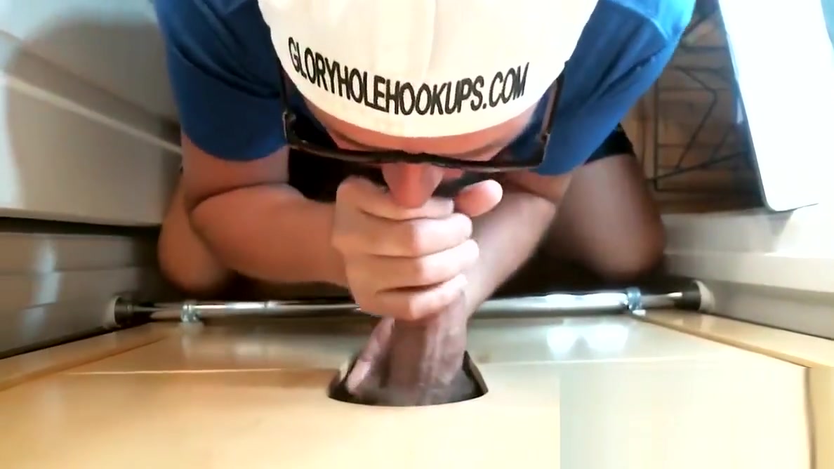 Chocolate Cock Gets Gloryhole Blowjob