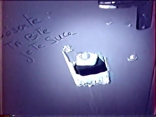 Big dick through a glory hole, in toilets.