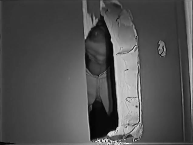 Big dick through a glory hole, in toilets.