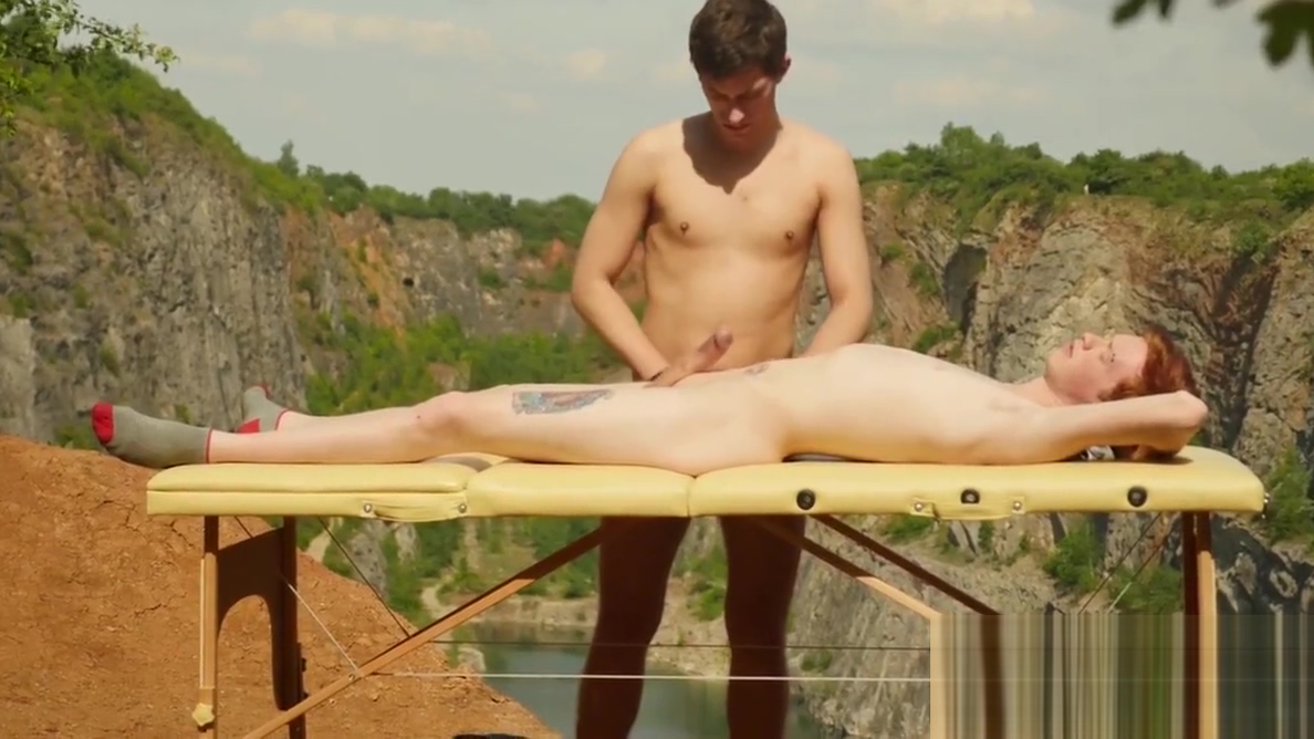 Ginger twink breeding gently after an outdoor massage
