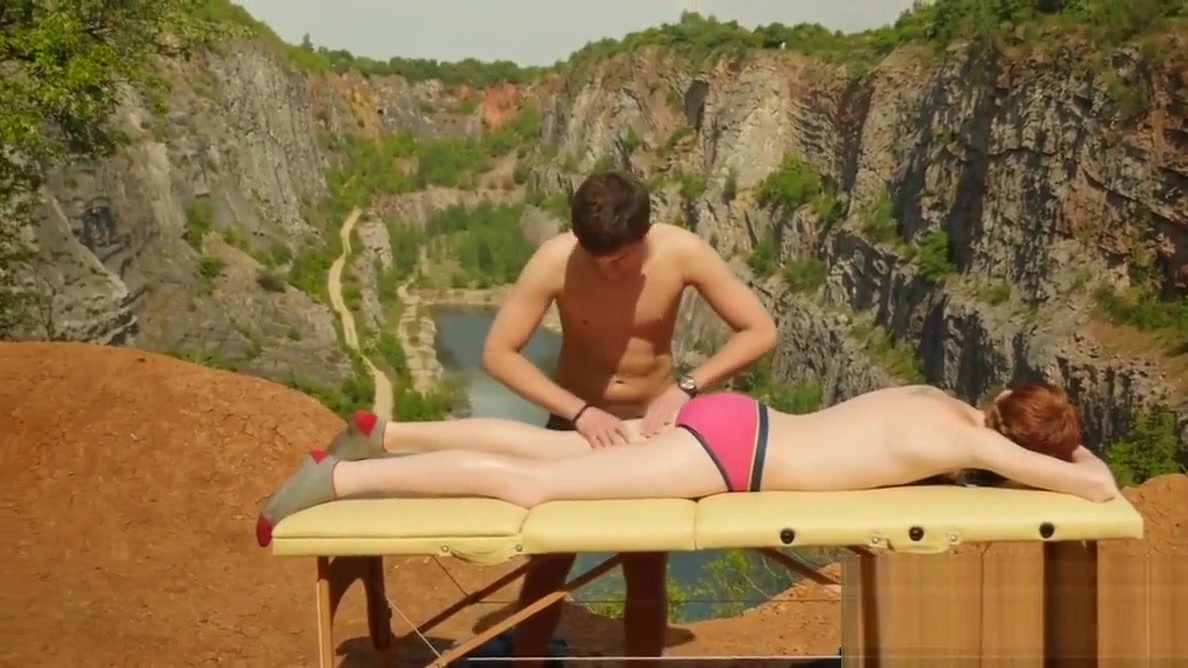 Ginger twink breeding gently after an outdoor massage