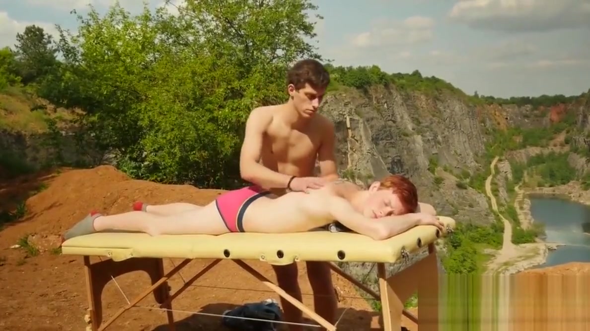 Ginger twink breeding gently after an outdoor massage