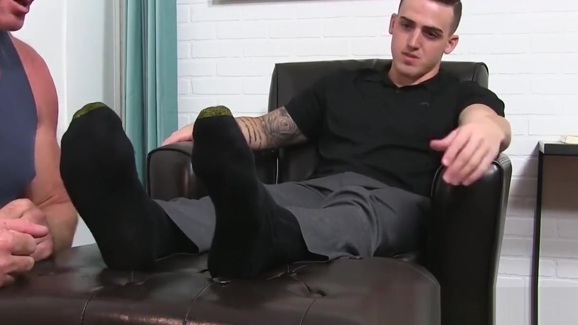 Young and slick guy Marco gets his feet licked and massaged