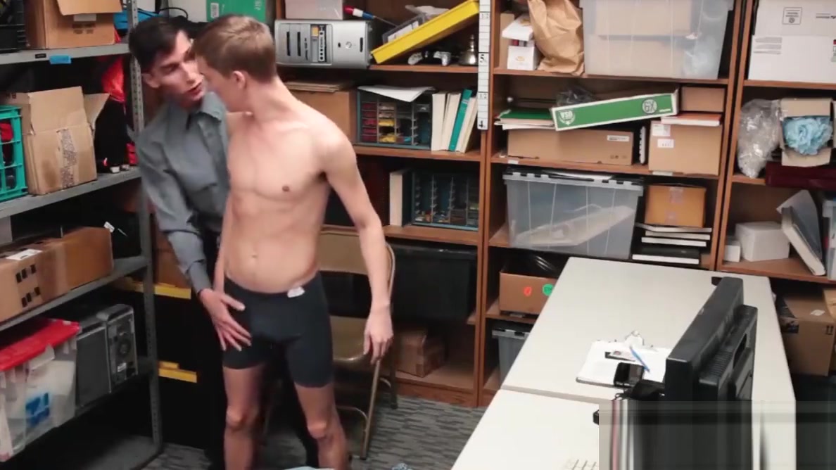 Twink security officer raw fucks inked suspects tight ass