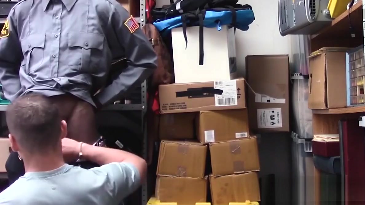 Hot inked thief gets barebacked by officers huge black dick