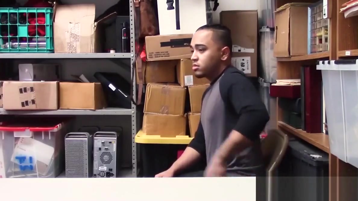 Bearded and hairy security officers fucks a young perp