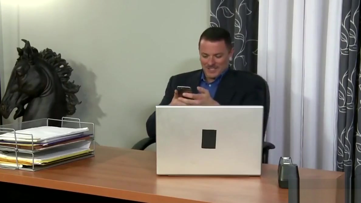 Max Cameron fucks his old friend in the office