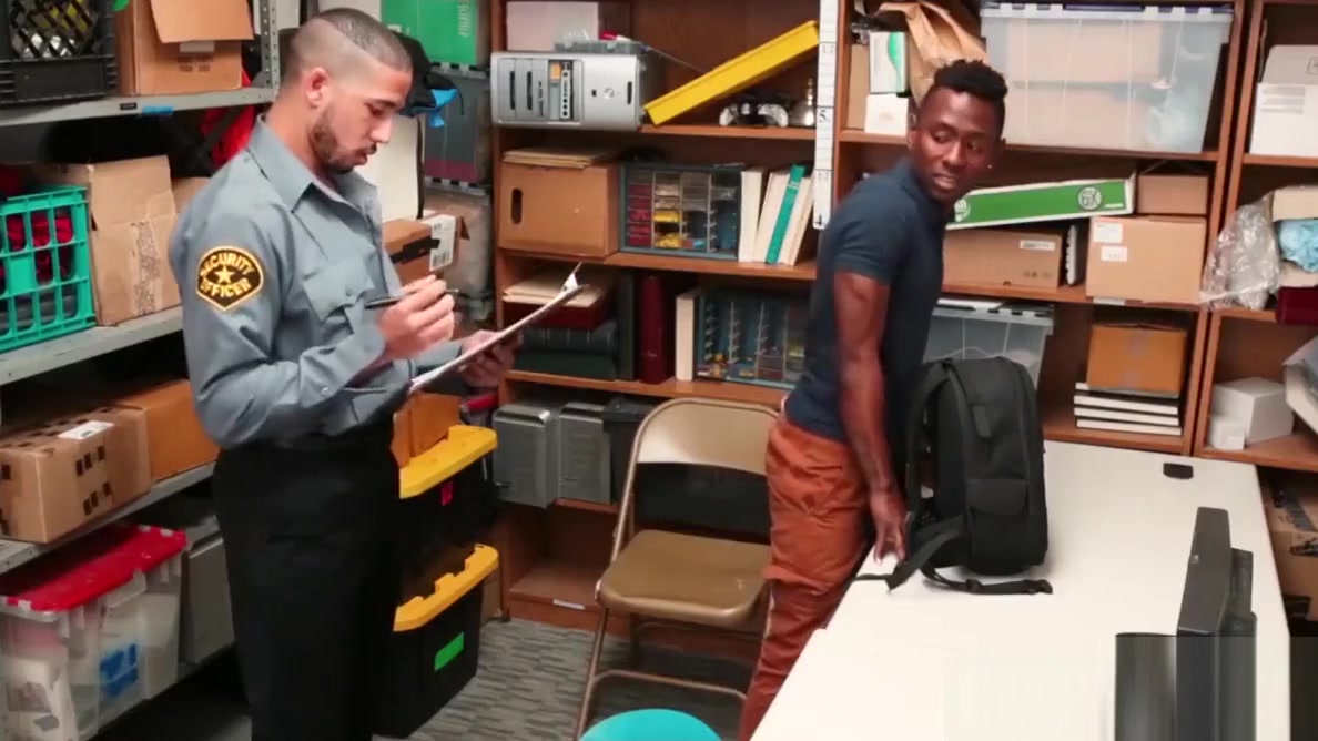 Security officer destroys a young ebony shoplifters ass