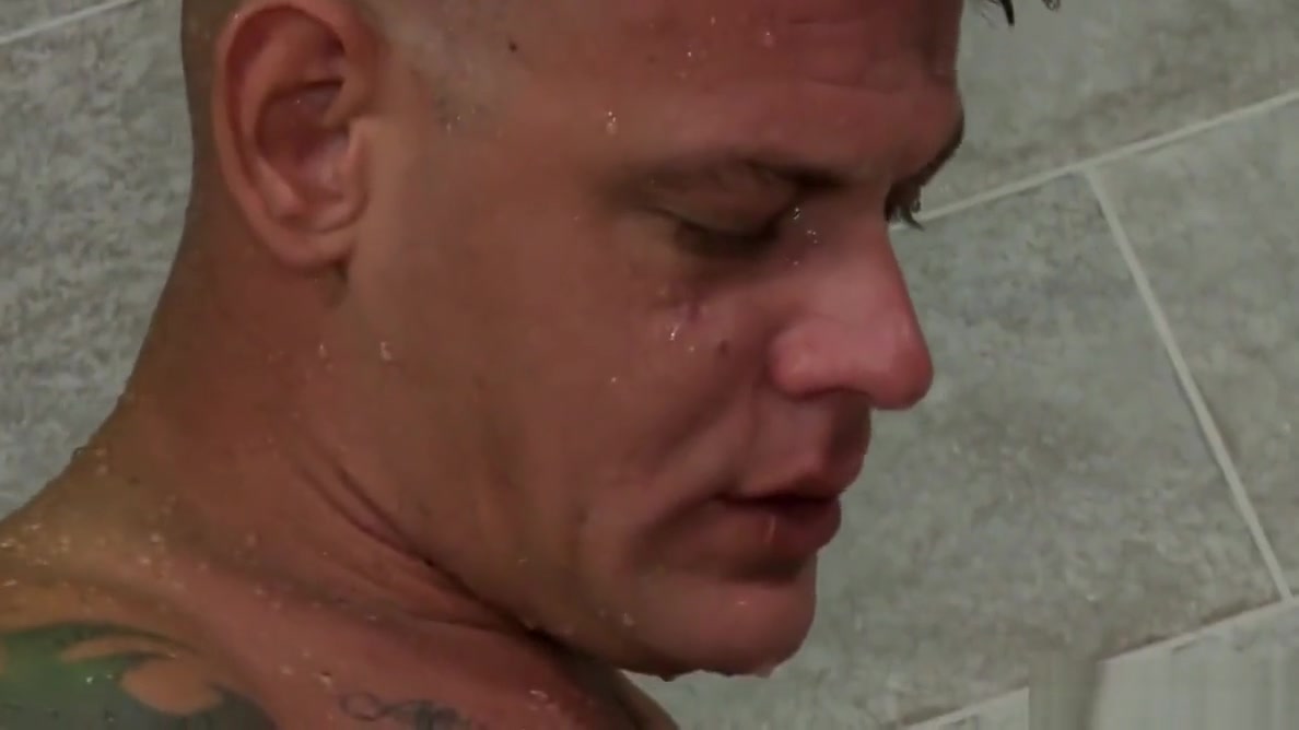 Horny 4 Hairy Guys, Tattoos & Big Dicks In A Public Shower!