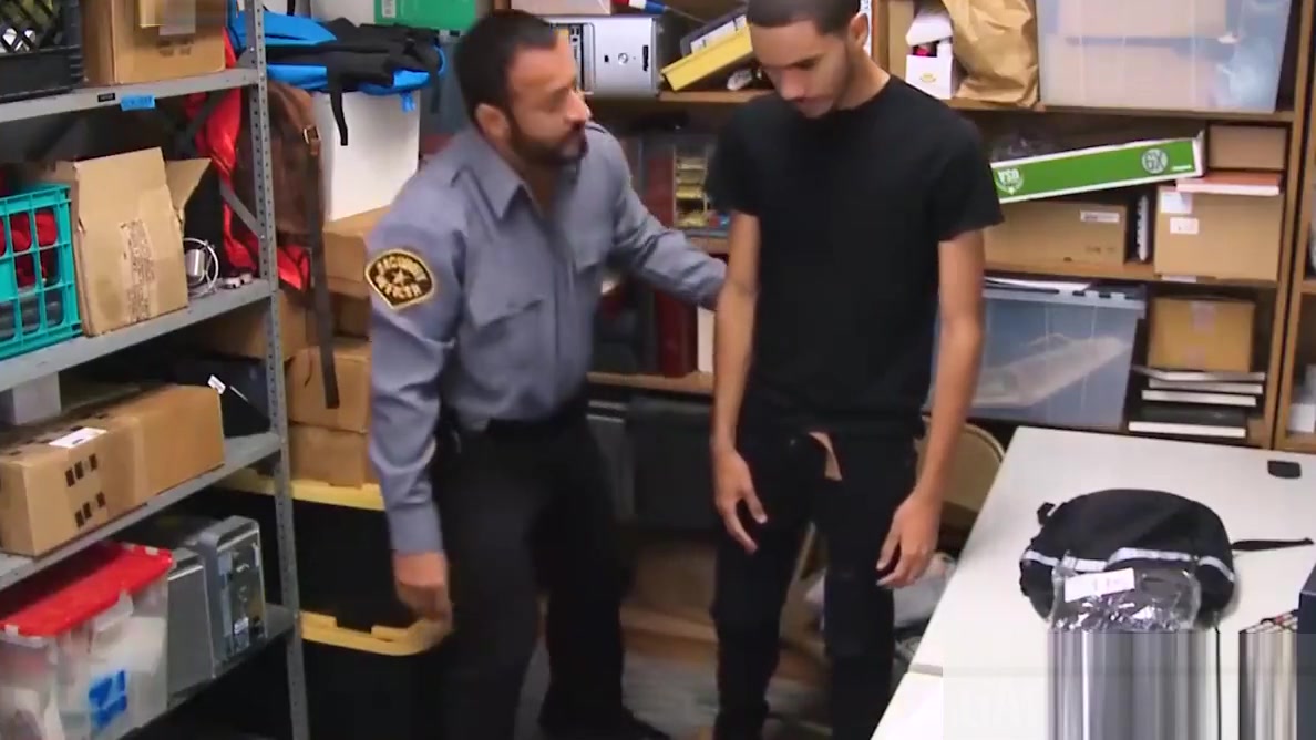 Skinny black thief bareback screwed by horny officer