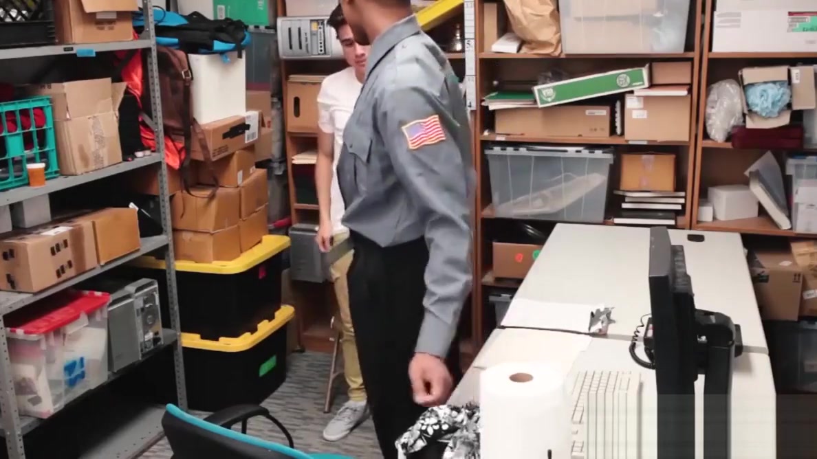 Young perpetrator bouncing on officers huge black cock