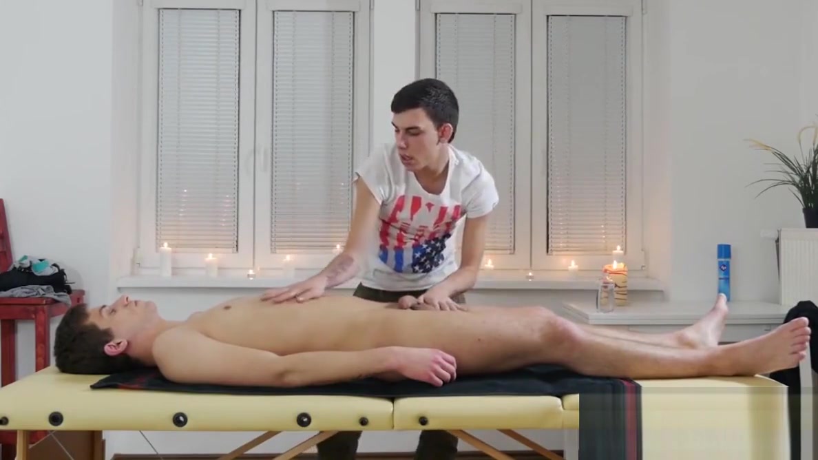 Cute slender twink has bareback sex on the massage table