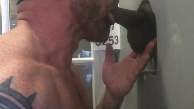 Muscle Stud Sucks 2 Loads Out of BBC at Philly Gloryhole