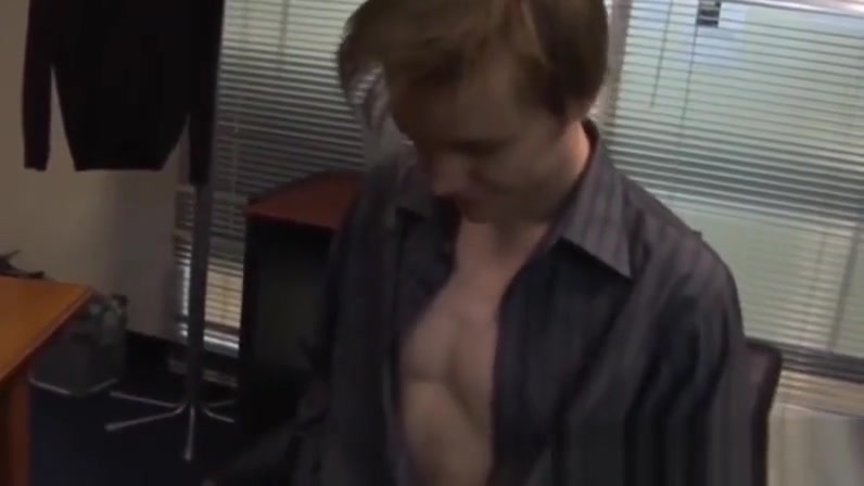 Twink intern has bareback business at boss office