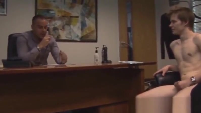 Twink intern has bareback business at boss office