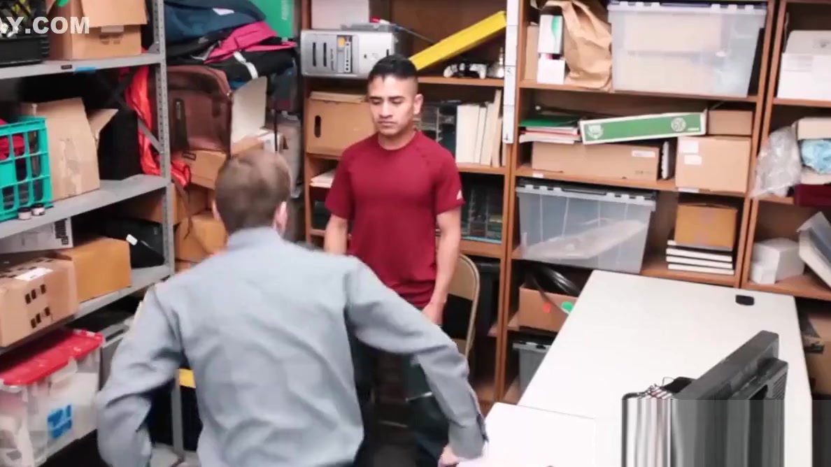 Young Latino devastated by security officers bare fat dick