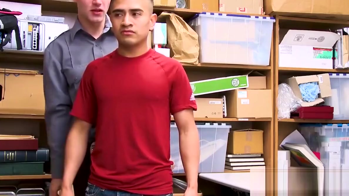 Young Latino devastated by security officers bare fat dick
