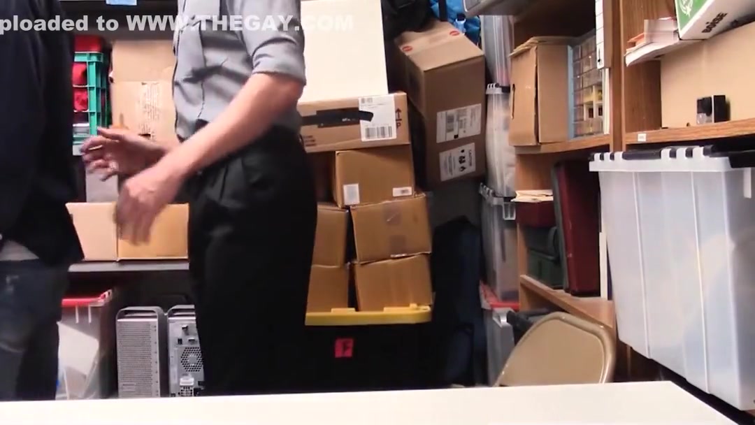 Black Twink Shoplifter Fucked By White Security Officer