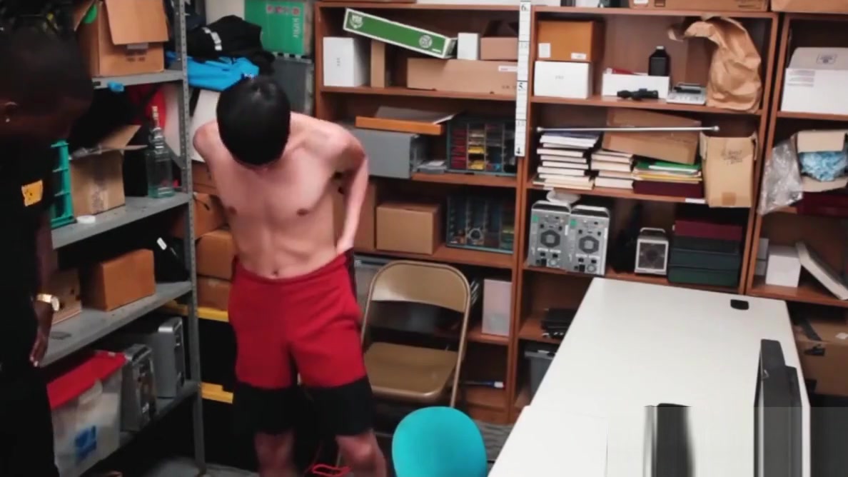 Young thief receives interracial raw banging by hung officer