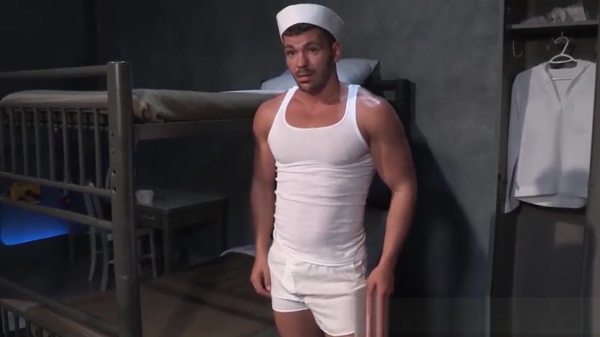Muscular naval officer humiliates and fucks young sailor