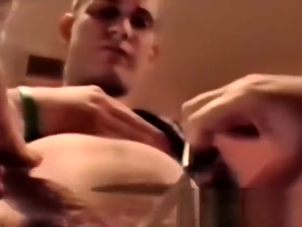 Gay amateur sucks a big fat cock in kinky threesome