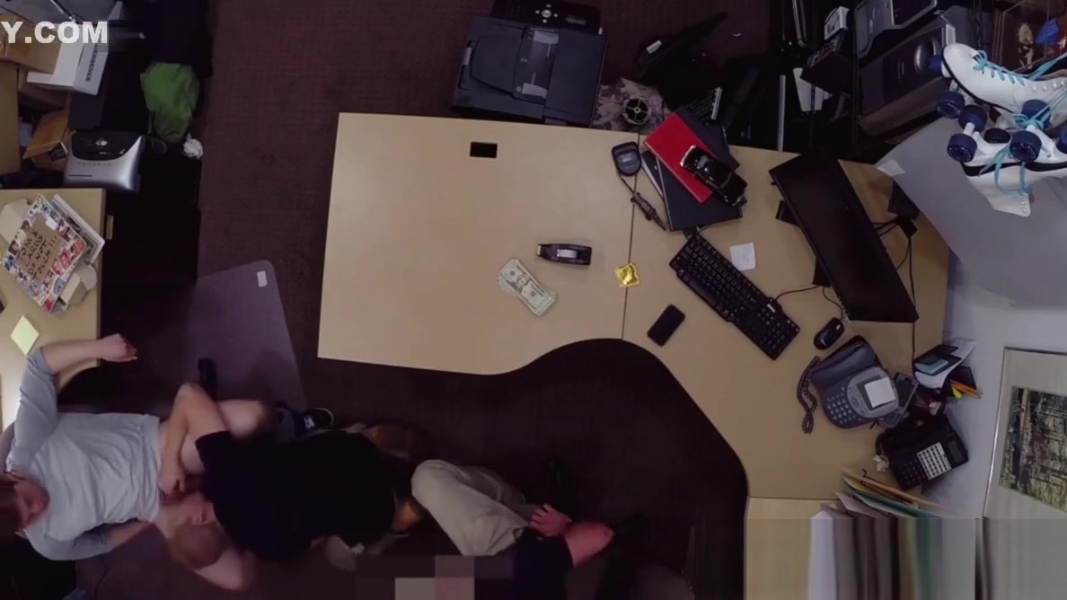 Handsome cutie seduced by money and ass fucked in the office