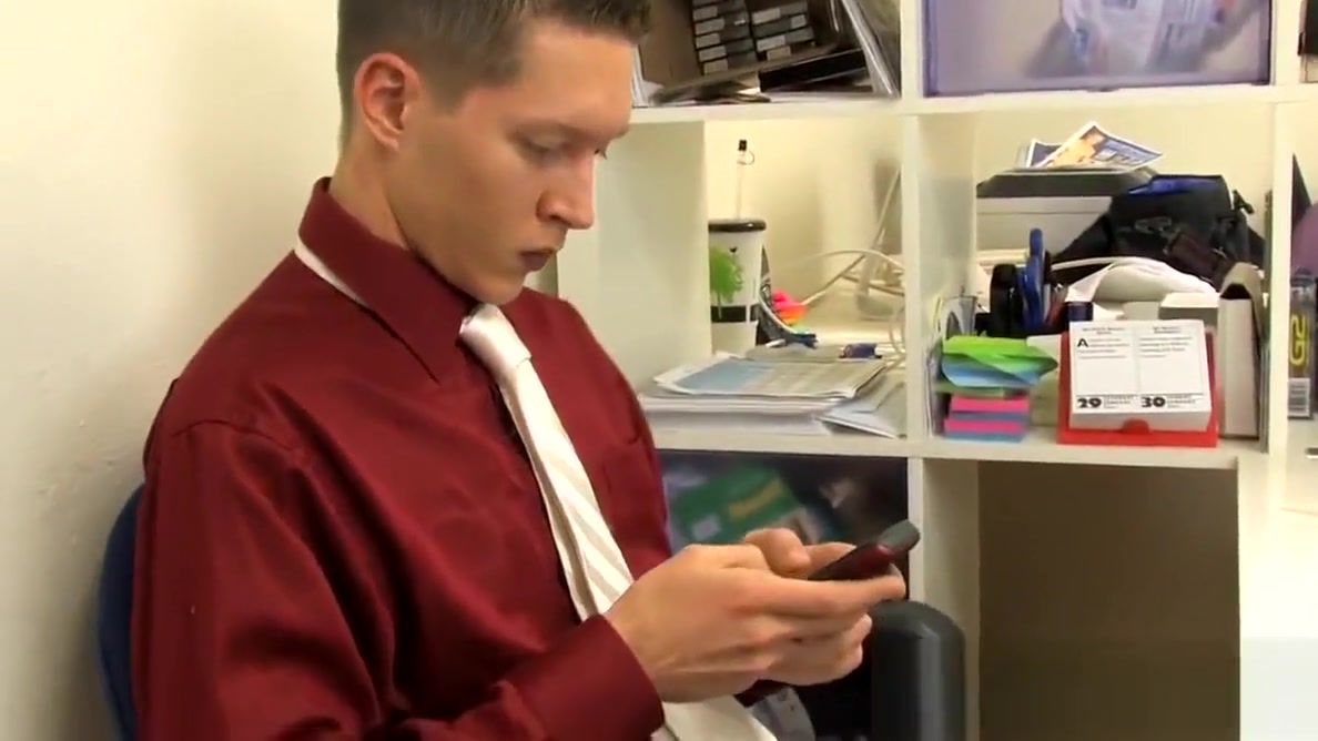 Skinny office twinks fuck each other in the storage room