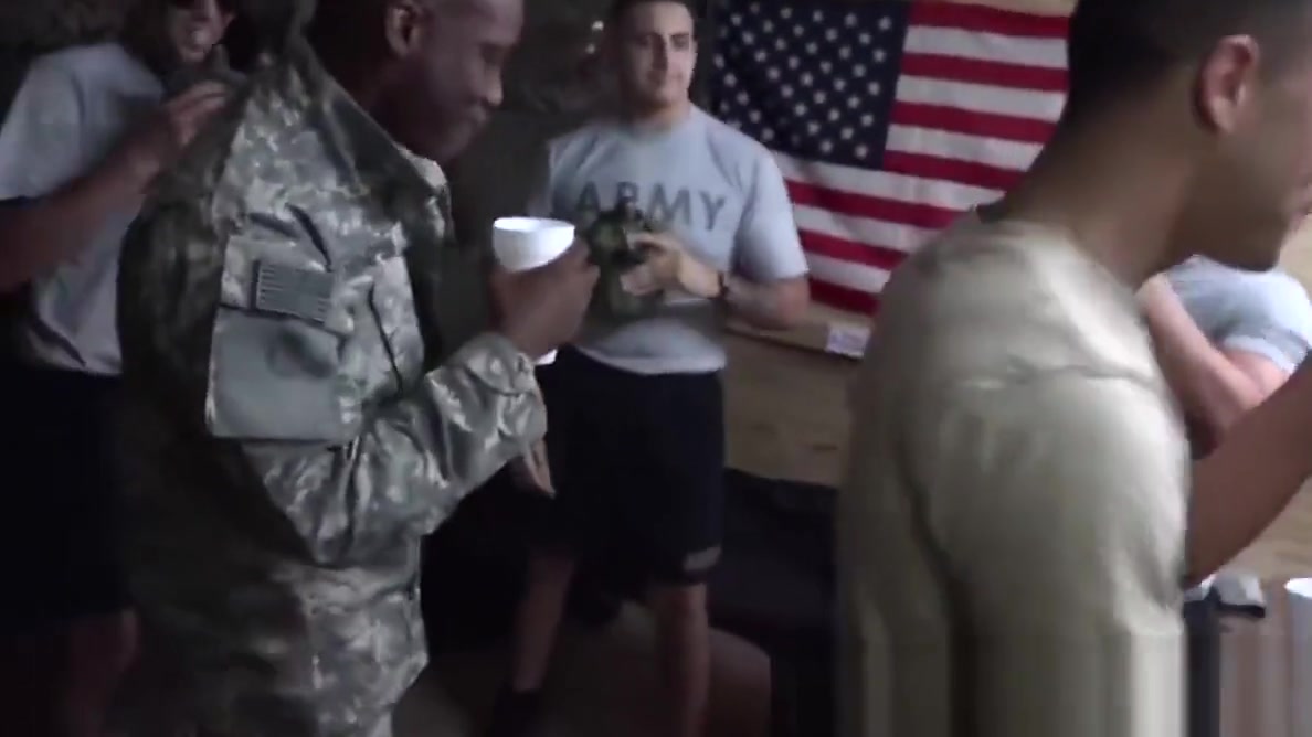 Military hunks anally hazing new members in the barracks