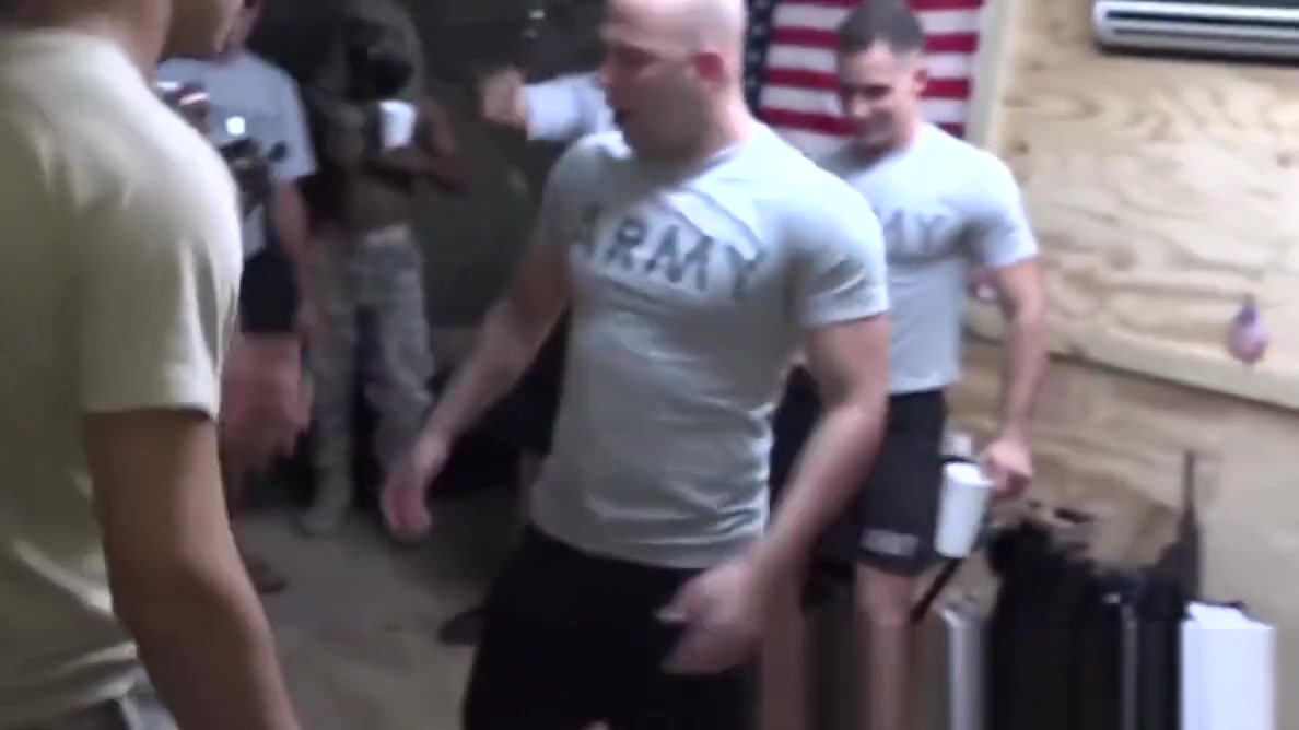 Military hunks anally hazing new members in the barracks